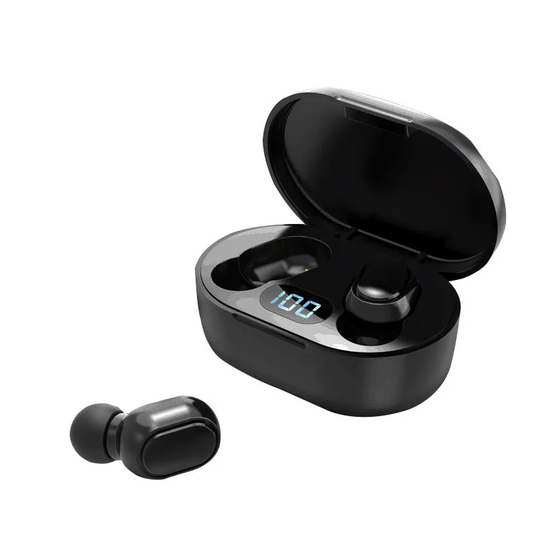 TWS Bezvadu Bluetooth Austiņu Sporta Pārnēsājamās Austiņas HiFi Stereo Skaņa Uzlādes Lodziņā Mobilo Telefonu Spēļu Vadītāji, Auto Zils 5.0