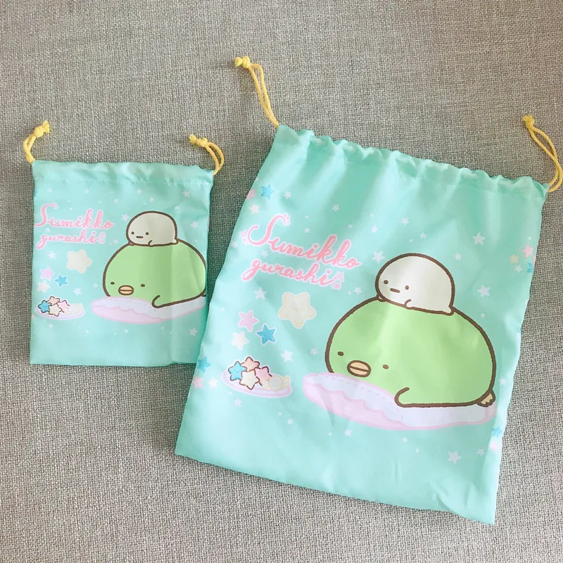 Cute karikatūra sumikko gurashi aukliņu kabatas, lai palielinātu ceļojuma apģērbu, apavus, organizēt uzglabāšanas soma kosmētikas soma