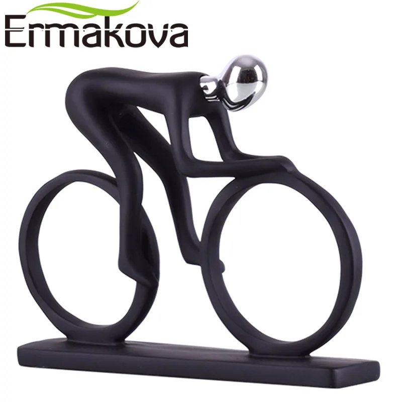ERMAKOVA Mūsdienu Sveķu Mākslas Anotācija Velosipēdu Bicycler Rider Statuja Sportists Sacīkšu Velosipēdu Statuetes Birojs Dzīves Telpu Dekorēšana