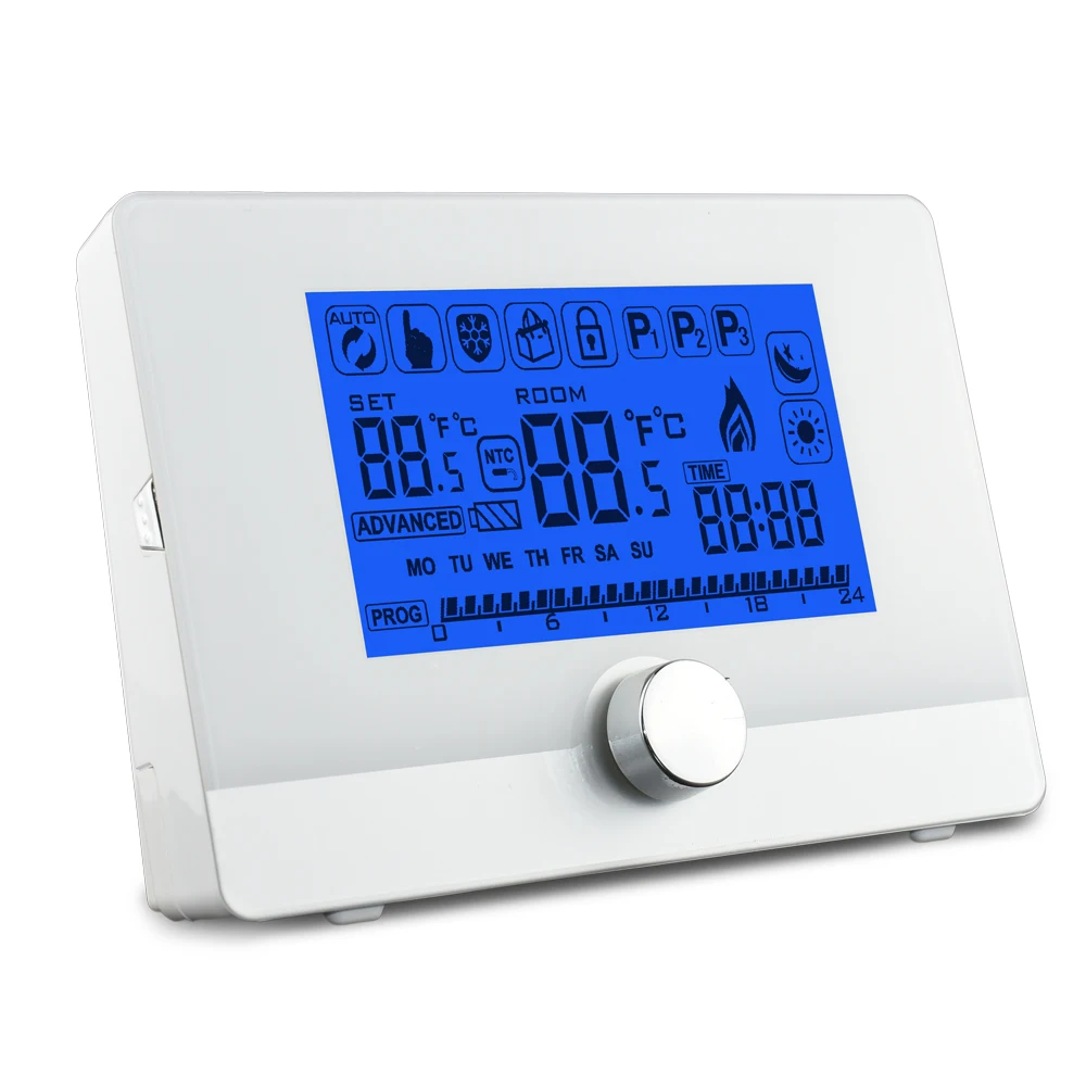 Telpas termostats Gāzes Katlu Termostat Zemgrīdas apkures Termostats Digitālais pie Sienas stiprināmie akumulatora programmējams Melna balta