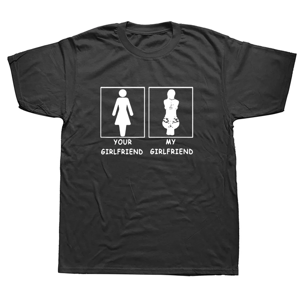 Jūsu Draudzene VS Mana Draudzene Dzimšanas dienā Smieklīgi Unisex Grafiskais Modes Jauns Kokvilnas ar Īsām Piedurknēm T Krekli O-veida Kakla Harajuku T-krekls