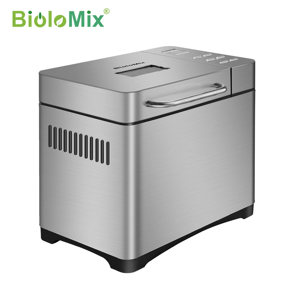 Biolomix Nerūsējošā Tērauda 1KG 17-in-1 Automātiskās Maize Maker 650W Programmējams Maizes Mašīna ar 3 Klaipa Izmēru Augļu Riekstu Dozatoru