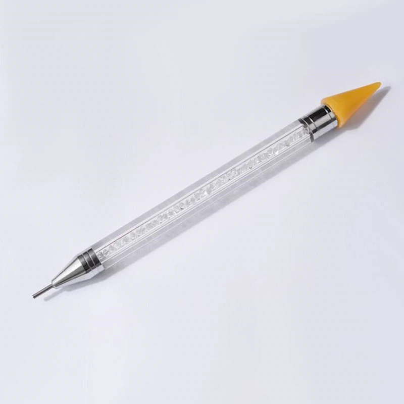 1 Datoru Dual-kas noslēdzās Dotting Pildspalvu Rhinestone Radzēm Izvēle Vaska Zīmuli Kristāla Krelles Rīkoties Manikīrs Nagu Mākslas Instrumentu,