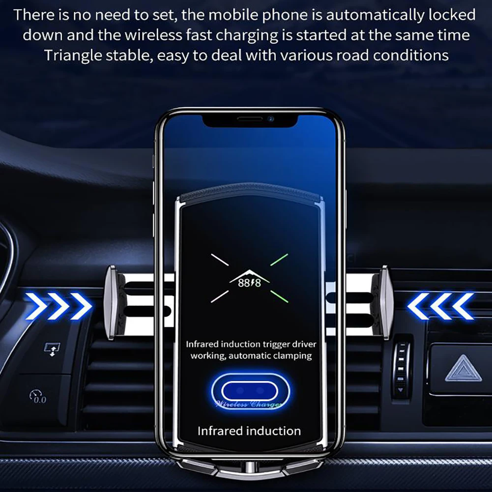 Bezvadu Lādētāju, Auto Telefona Turētājs Priekš iPhone X 8 7 6 Samsung S9 Automašīnu Gaisa Ventilācijas Tālruņa Statīvs Turētājs Stiprinājums Viedtālrunis Atbalsta Turētājs