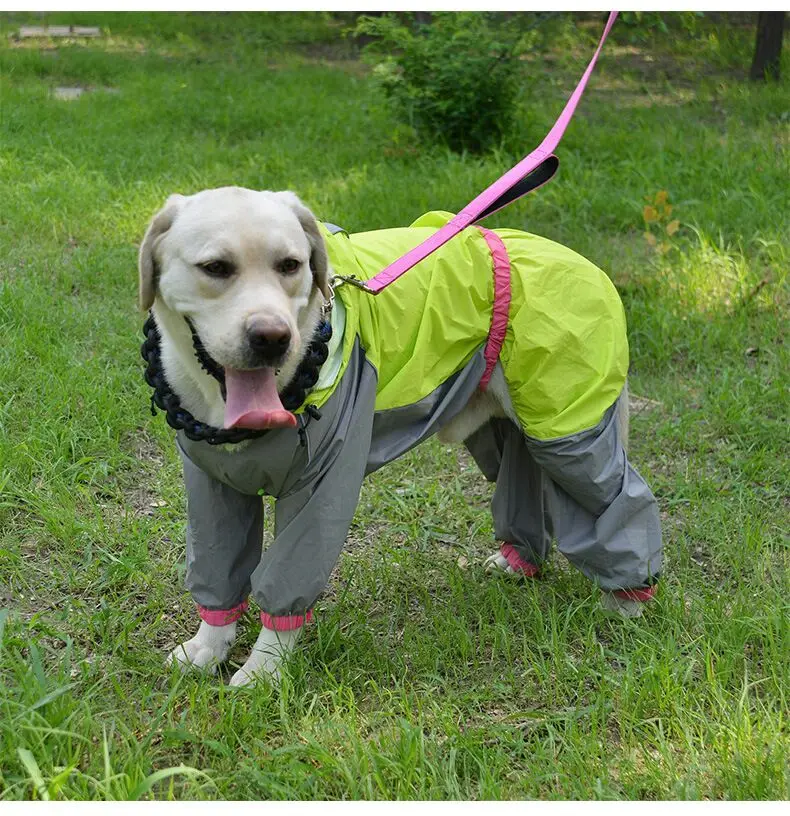 Pet Liels Suns Lietusmētelis Āra Ūdensizturīgs Apģērbs Kapuci Jumpsuit Apmetnis Mazo Lielo Suņu Lietus Mētelis Zelta Retrīvers Labradora