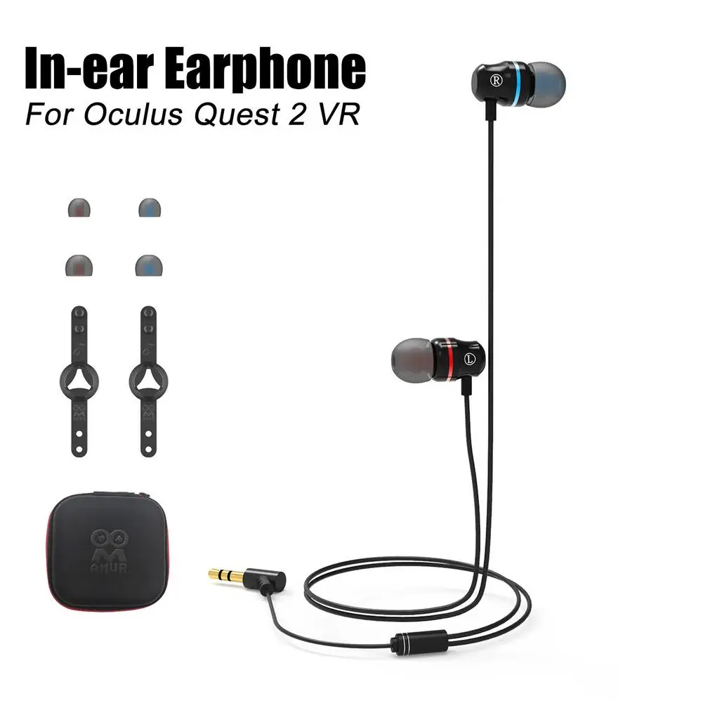 VR Piederumi Oculus Quest 2 VR Austiņas, Vadu Nomaiņa In-ear Austiņas ar S/M/L Silikona Earbuds Caps & Vadu Organizators