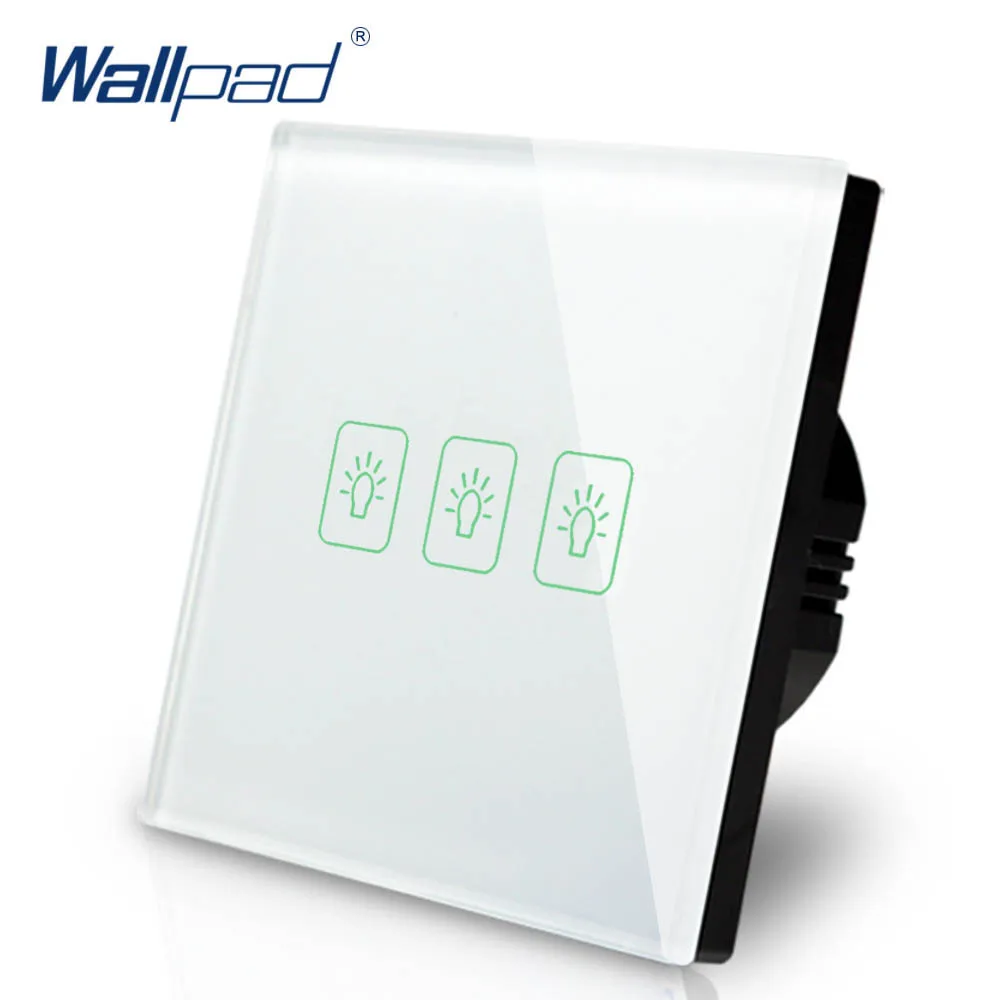 Sienas Touch Slēdzis Ar Tālvadības pulti Un Wifi Kontroles Wallpad Balts Rūdīta Stikla Panelis 1/2/3 Banda 110-250V