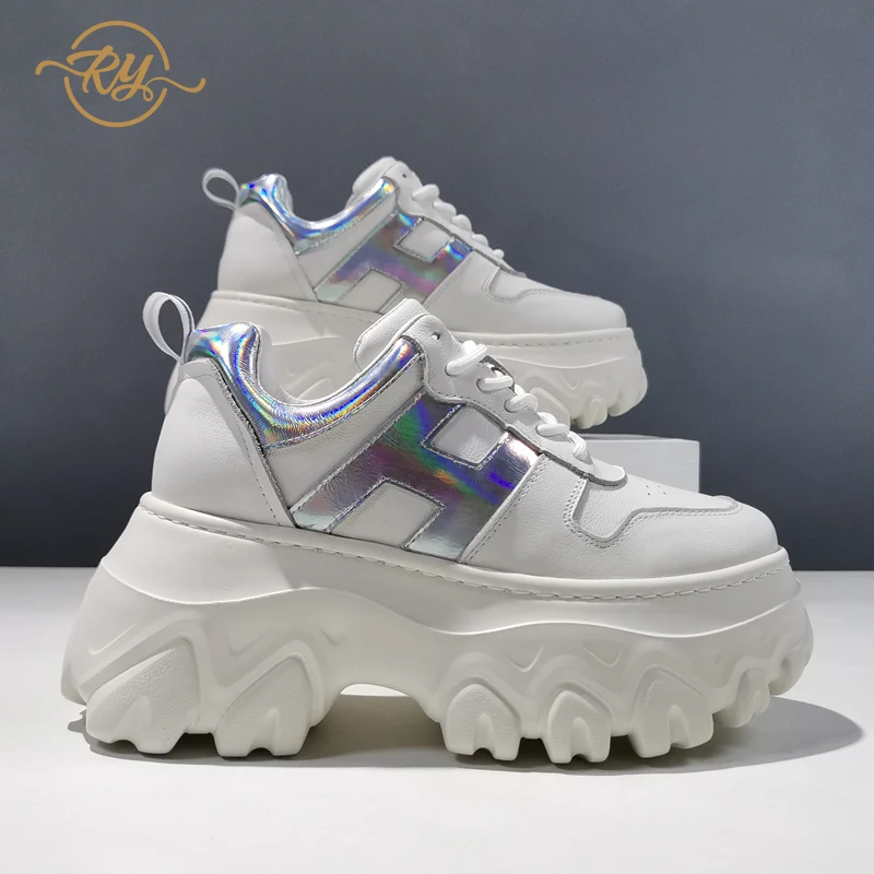 RY-RELAA Eiropā stacijas sieviešu kurpes platformas augsta super baltās čības 2020. gadam, modes Patiesu luksusa Ādas kurpes sieviešu jūra jaunas