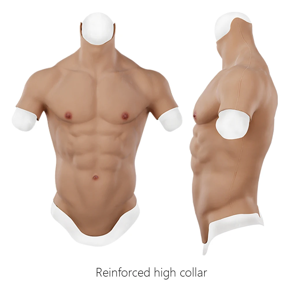 Cosplay Vīriešu Uzvalku Viltus Vēdera Muskuļu Vīriešu Krūtīm Crossdresser Mačo Reāli Silikona Mākslīgā Simulācijas Muskuļu