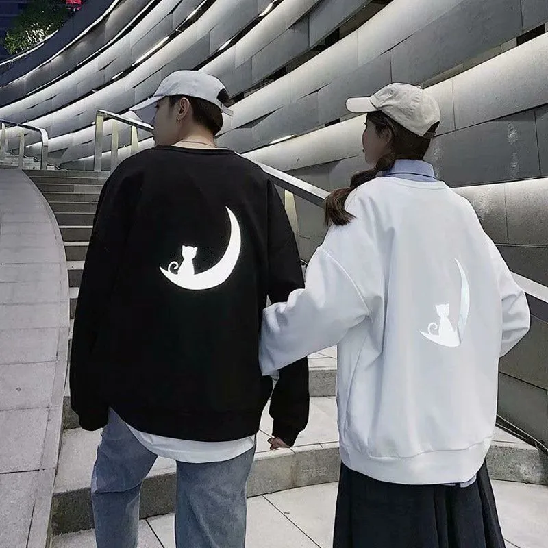 Pāris Atstarojošs Pelēkā Vārna Streetwear Vīriešiem Hip Hop Lielgabarīta Sporta Krekls Melns Tops Gadījuma Pavasara Rudens Japānu Multenes Hoodies Vīrietis