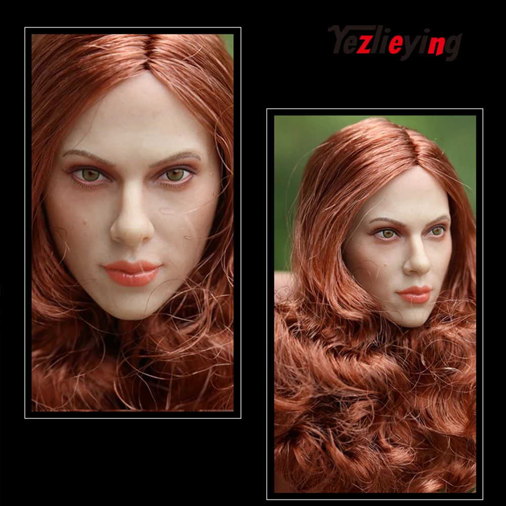 GACTOYS GC002 Black Widow 1/6 mēroga darbības rādītāji 12inch vadītājs Modelēšana Scarlett Johansson Ilgi RedBrown Matu Sieviešu Galvas Modeli