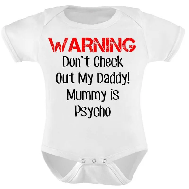Jaundzimušo Bērnu Apģērbu Brīdinājuma Drukāt Romper Playsuit Sunsuit Apģērbs, Zīdaiņu Zēnu un Meiteņu Vasaras Kombinezonus Kostīms, Balts Outwear 0-24M