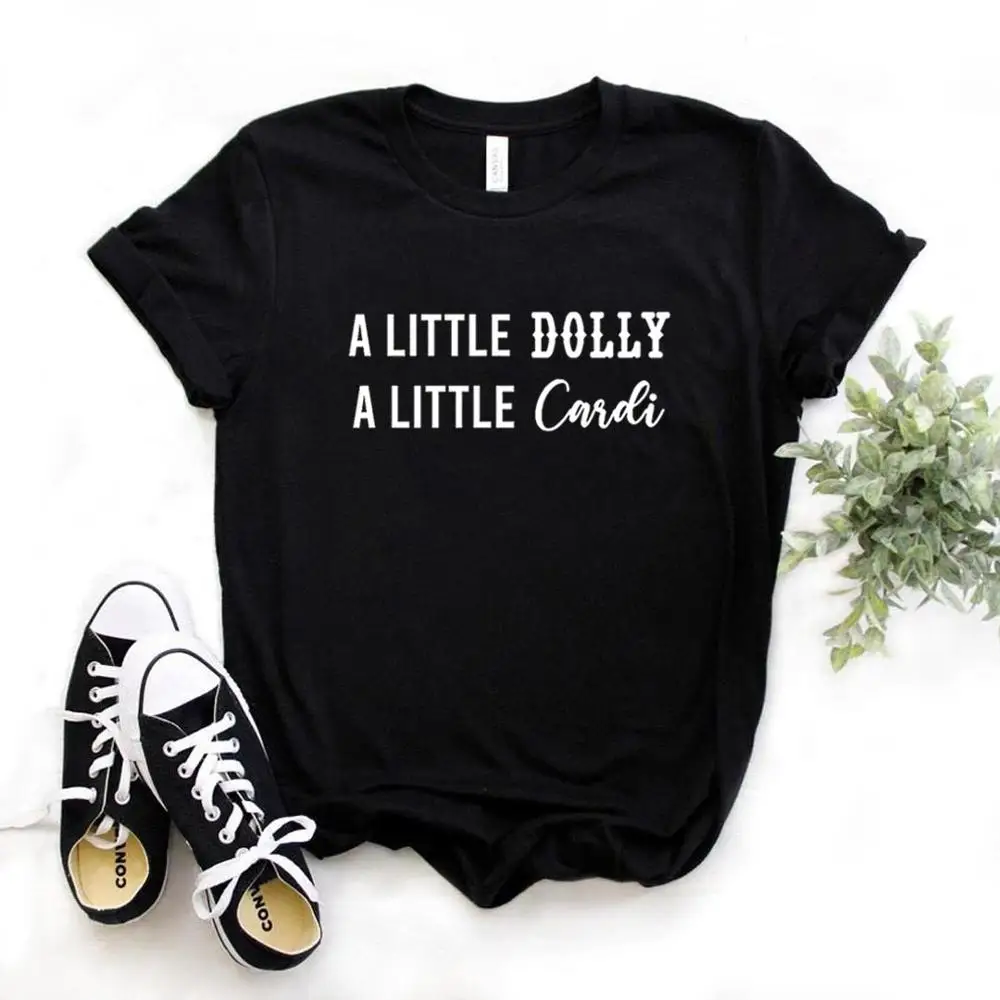 Nedaudz Dolly Nedaudz Cardi Drukāt Sieviešu Tshirts Kokvilnas Gadījuma Smieklīgu t Kreklu, Lai Dāma Yong Meitene Top Tee 6 Krāsu NA-990