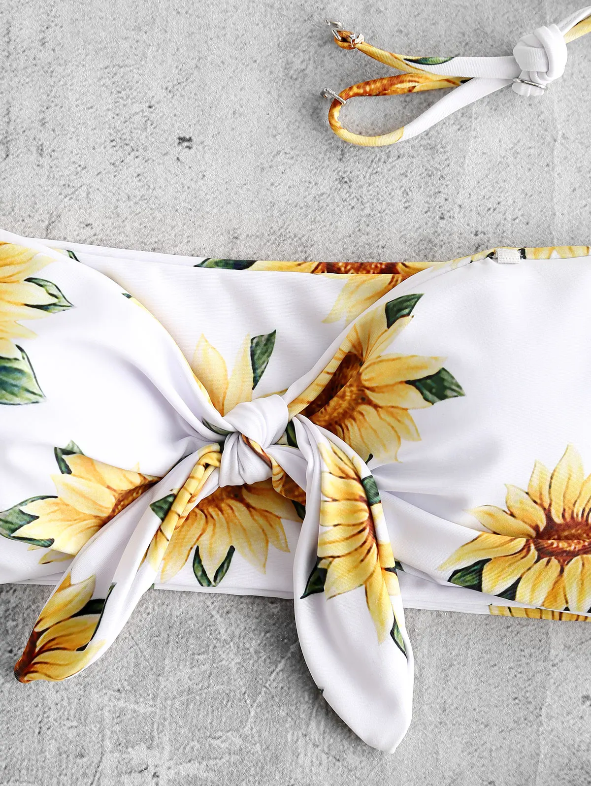 ZAFUL Saulespuķu Drukāt Mezgls Lenta Bikini Komplekts 2019 Strapless Bezmaksas Vadu Peldēties Uzvalku Ziedu peldkostīms Sievietēm Vasarā Gudrs Peldkostīmi