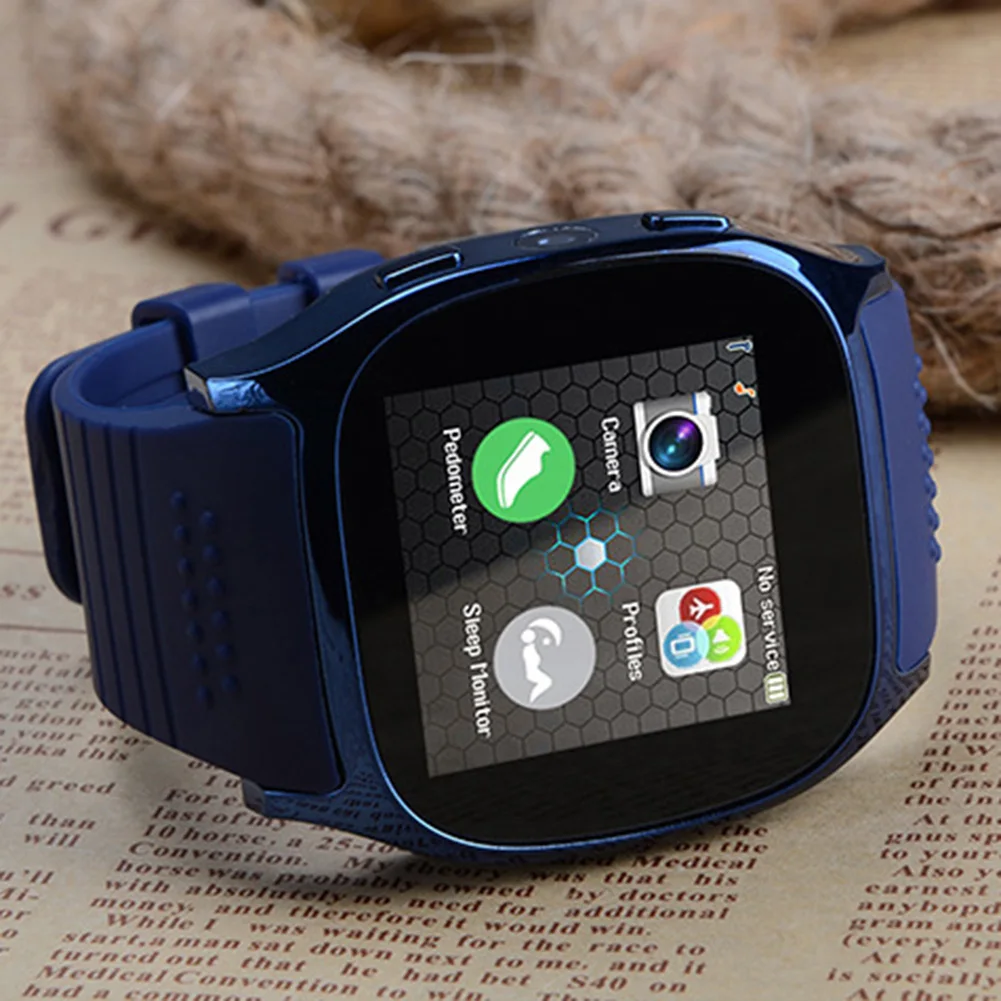 1.54 collu T8 Smart Skatīties Vīriešu Sporta Bluetooth SIM TF Karti Kameras Miega Monitors Pedometrs SmartWatch Atbildēt uz Zvanu skatīties смарт часы