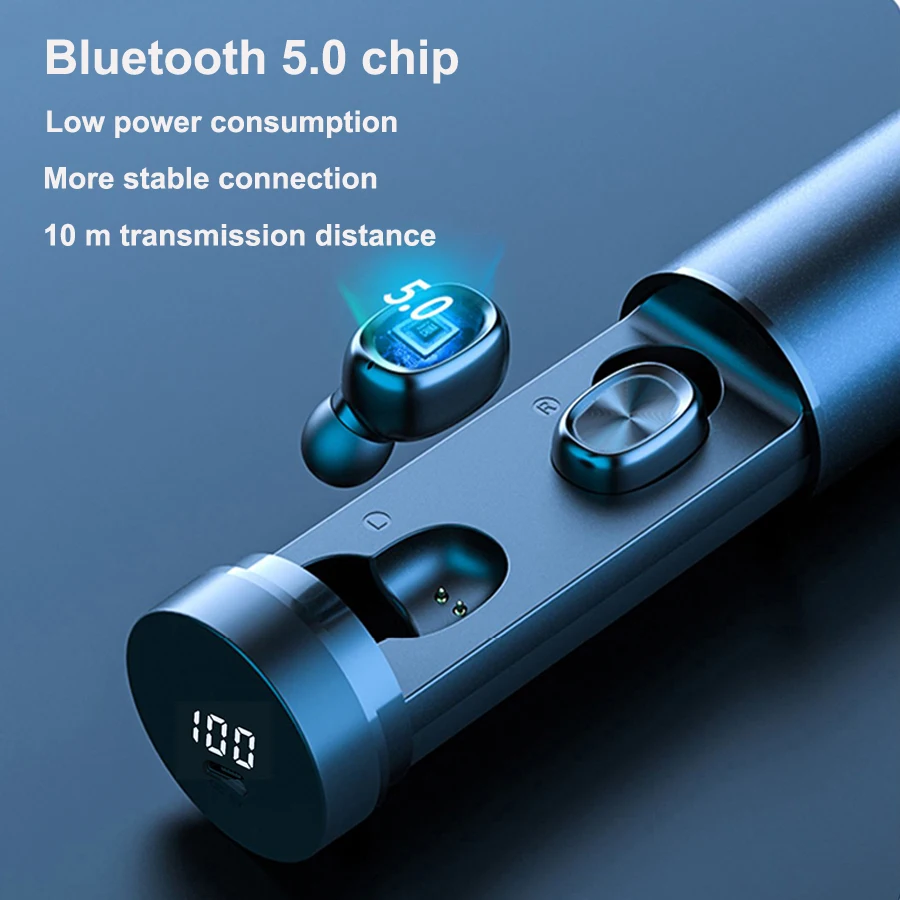 B9 TWS Bluetooth Austiņas 5.0 Bezvadu 8D HIFI Sporta Austiņām MIC Earbuds, Spēļu Mūzikas Austiņas Xiaomi Samsung un Huawei