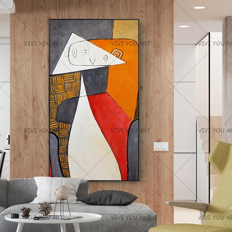 Anotācija Slaveno Pikaso Krāsaina Kanvas Glezna Modes Handpanted Mākslas Bildes Dzīvojamā Istaba Cuadros Hotel Decoracion