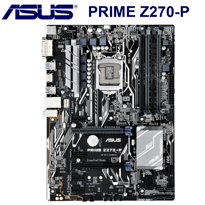 Asus PRIME Z270-P Mātesplates Intel Z270 LGA 1151 DDR4 64GB PCI-E 3.0 Sākotnējā Darbvirsmas Z270 Mainboard DDR4 Core i7/i5/i3 1151