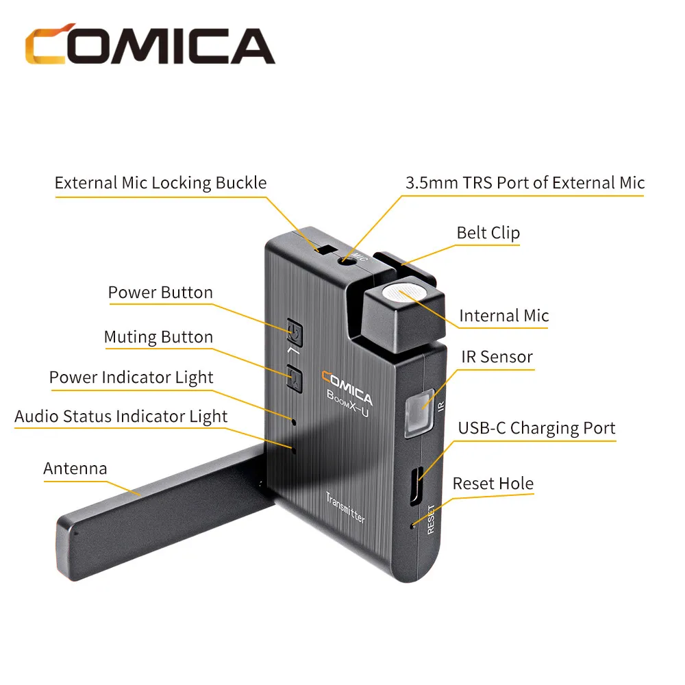 Comica BoomX-U BoomX U2 U1 Bezvadu Mikrofonu Broadcast Mic Mini UHF Mikrofons Raidītājus uztvērēja Komplekts par Tālruņa kameru