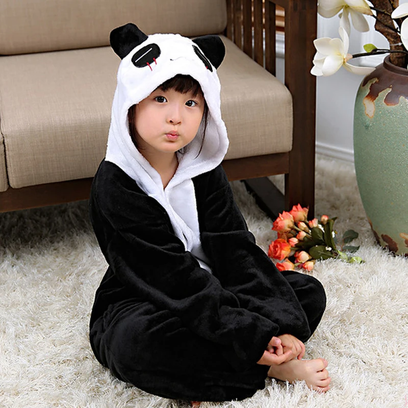 25 Panda Bērnu Pidžamas Onesies Bērniem, Flaneļa Viens gabals Sleepwear Lācis Pijama Cosplay Kostīmu Par Halloween Bodysuit
