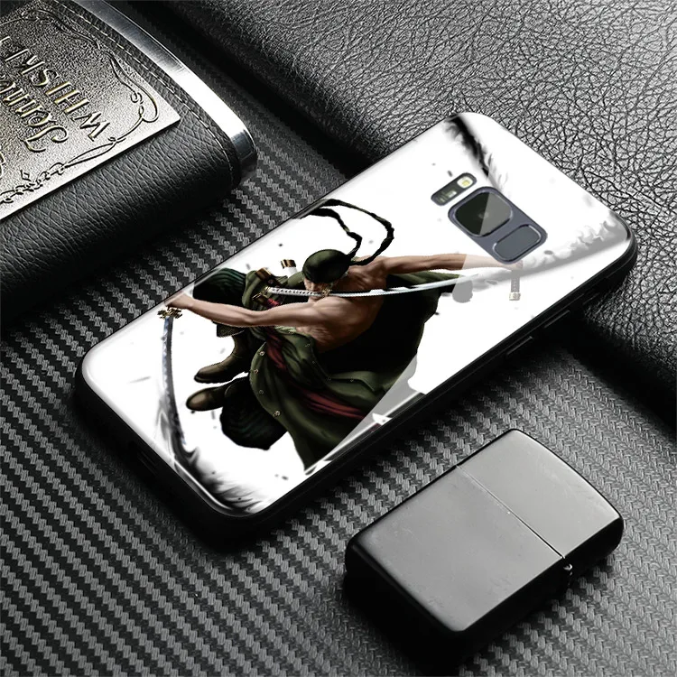 Viens Gabals roronoa zoro luksusa mīksta silikona stikla tālrunis case apvalks priekš Samsung Galaxy S8 S9 S10e S10 Piezīme 8 9 10 Plus