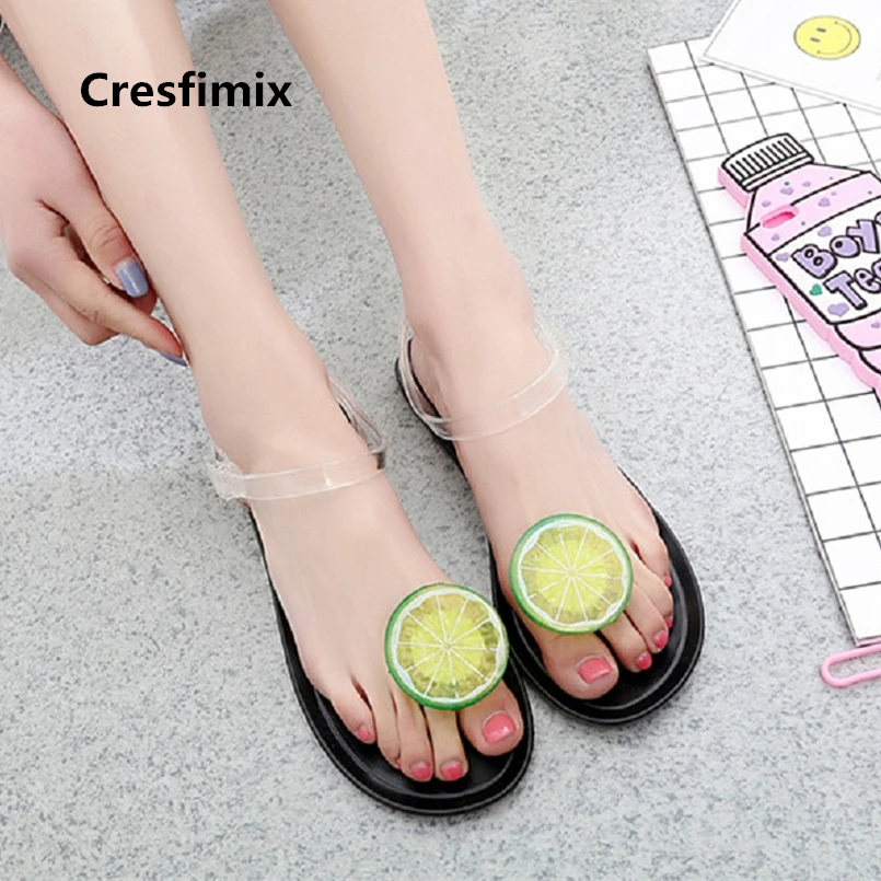 Cresfimix sandalias mujer de sieviešu modes augstas kvalitātes pavasara & vasaras sandales dāma gadījuma jelly sandales atdzist sandales c2723