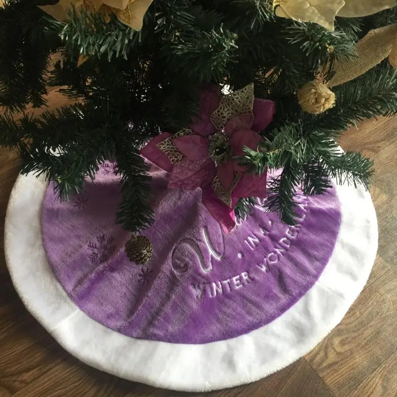90cm 4 krāsu Ziemassvētku eglīte svārki Ziemassvētku izšuvumu koku svārki īsās plīša Ziemassvētku eglīte apdares mat Skatuves apdare