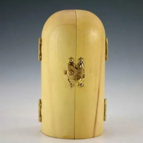 Sākotnējā Izsmalcinātu Ķīniešu Vintage Boxwood Handwork Cirsts Kuan yin Statuja Lodziņā koka amatniecības
