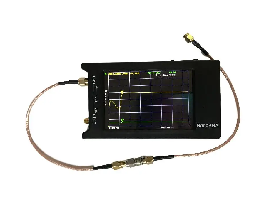 Sākotnējā Hugen NanoVNA-H4 H 4inch/2.8 collu LCD/VNA Vektora Tīkla Analizatoru, HF, VHF UHF Antena Analyzer + case+ Kaste + Akumulators