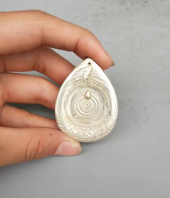 Kolekcija Tibetas sudraba roku cirsts Guanyin bodhisatva Budas amuletu kulons