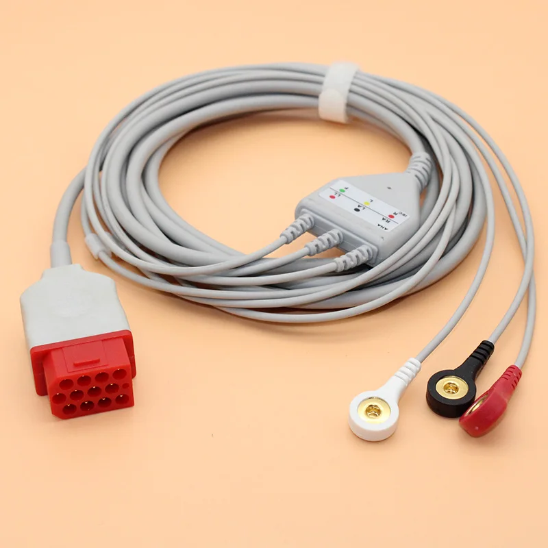 3-novadījumu EKG kabelis un leadwire no elektrodu savienotājs Bionet BM5 BM7 Pacienta EKG monitora