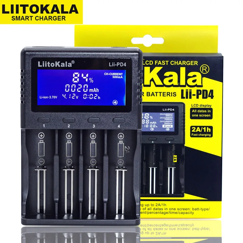 LiitoKala Lii-500S PD4 S6 500 akumulatora lādētāju 3,7 V 18650 26650 21700 1.2 V ni-mh AA AAA baterijas Pārbaude akumulatora kapacitāte