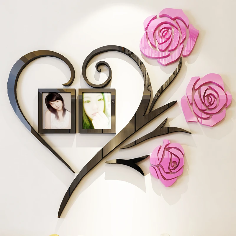 Romantisks Rožu Rāmja Uzlīme Dīvāns Fona 3D Ziedu Sienas Uzlīmes, Gaitenis Sienas Decal Dzīves Telpu Dekorēšana Tapetes Mīļāko