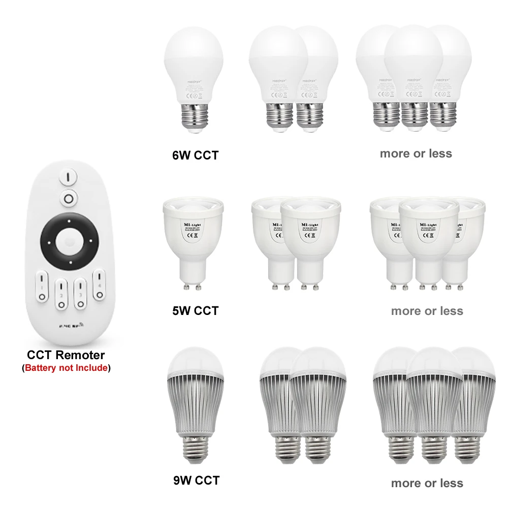 2.4 G Mi.Gaismas Smart Home Led Spuldzes 110V, 220V E27 E14 GU10 RGBW RGB+PKT Smart Lampas Milight Smart Spuldzes