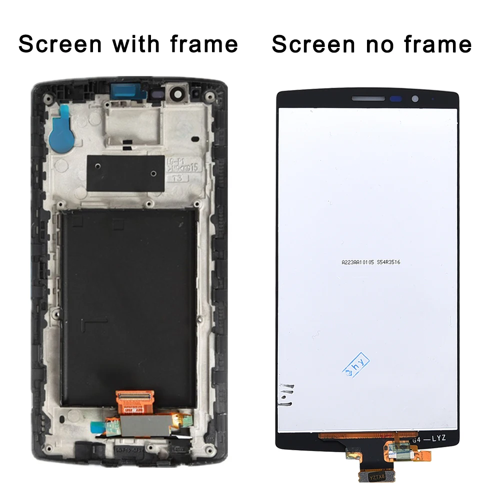 Sākotnējā 5.5 collu Black 2560x1440 izšķirtspēju LG G4 H815 LCD Displejs ar Touch Screen Digitizer Montāža LG G4 H815 LCD Pārbaudīta Garantija