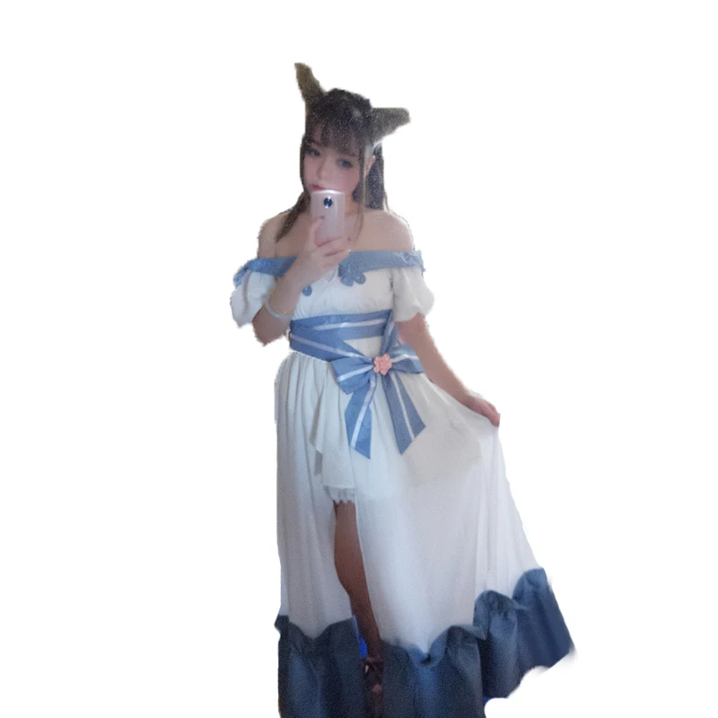 Bezmaksas piegāde Final Fantasy XIV FF14 Pavasara Kleita Miqo'te Cosplay Kostīms Apģērbs, 6 krāsu var izvēlēties