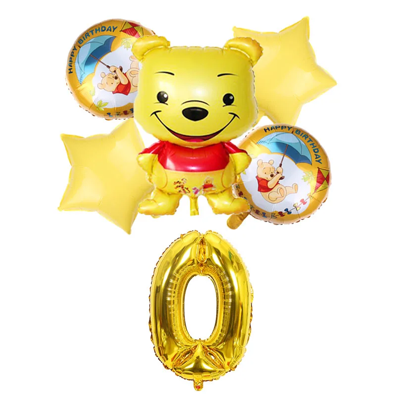 Vinnijs Pūks Dzelteno Balons Iestatīt Dzimšanas dienas svinības Apdare Karikatūra Lācis Folija Baloni luminum Globos Baby Dušas Piederumi Rotaļlietas