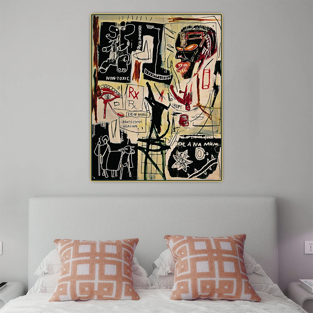 Citon Jean Michel Basquiat《Kušanas Ledus》Grafiti Mākslas Audekls, Eļļas Glezna Dekoratīvu Attēlu, Sienas Dekori Mājas Apdare