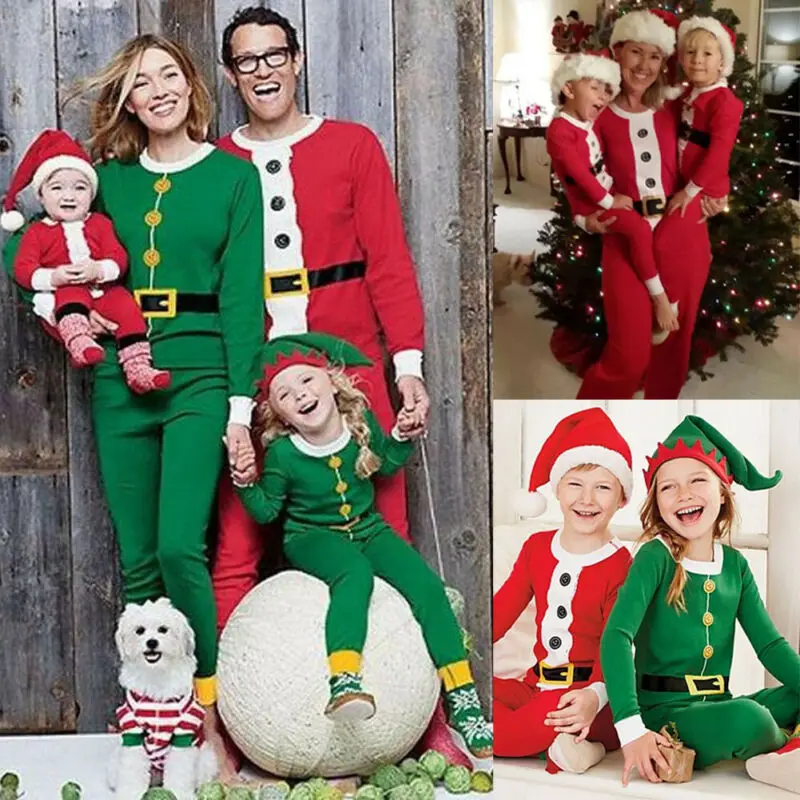Pudcoco Ģimenes Saskaņojot Tērpiem Ziemassvētku Pidžamu Komplekts Ziemassvētki Pjs Matching Pidžamas Pieaugušo Bērnu Ziemsvētki Sleepwear Kokvilnas Apģērbs