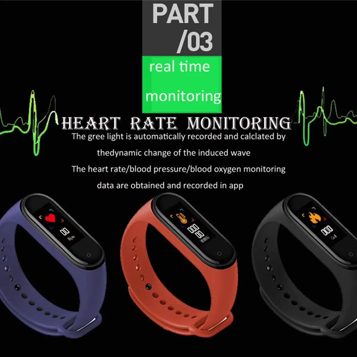 Smart Joslā Fitnesa Rokassprādze Mērīšana Spiediena Un Pulsa Smartband M4 Veselības Aproce Fitnesa Tracker Skatīties