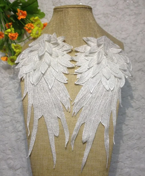 Eņģeļa Spārni Ielāpus Sieviešu Apģērbu Šūšana Izšūti Plāksteri Motīvs Aplikācijas Apģērba Piederumi Diy Melna Balta