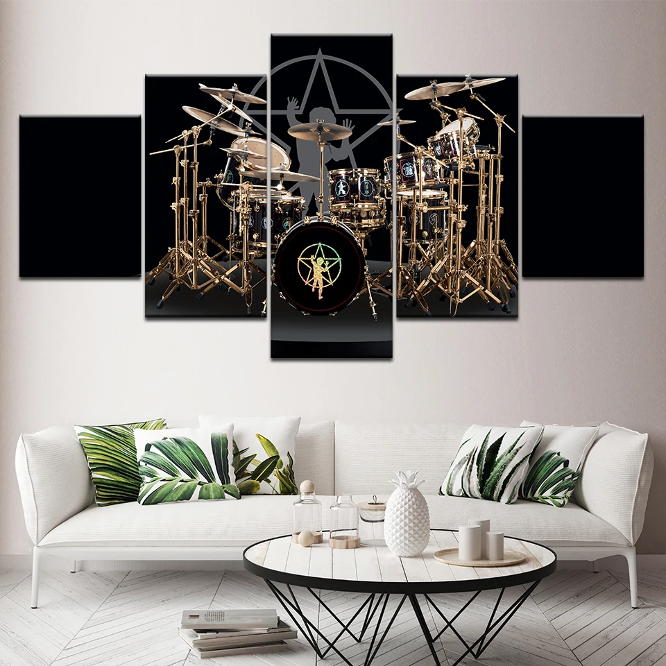 Bungas Neil Peart Mūzikas Gabals 5 Auduma Tapetes mūsdienu Plakātu Moduļu mākslas gleznu par dzīvojamo Istabu Mājas Dekoru