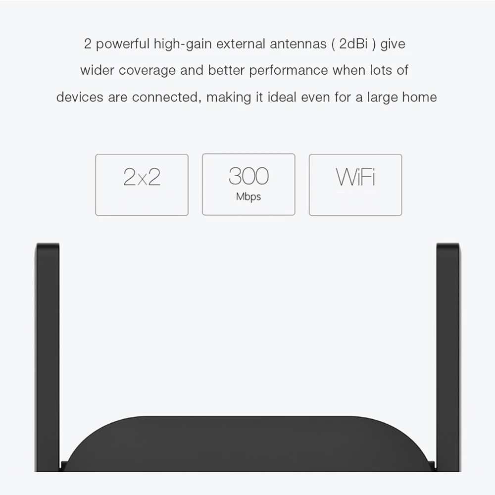 Xiaomi Wifi Versterker Pro 300Mbps Amplificador Wi-Fi Repeater Wifi Signālu Paplašinātāja Vāciņš Repeater 2.4 G Mi Bezvadu Maršrutētāju Melns