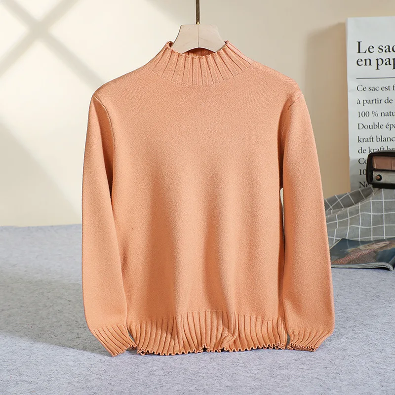 Gadījuma augsta kakla džemperis sieviešu džemperis 2020. gada rudens un ziemas džemperis ar garām piedurknēm, elegants