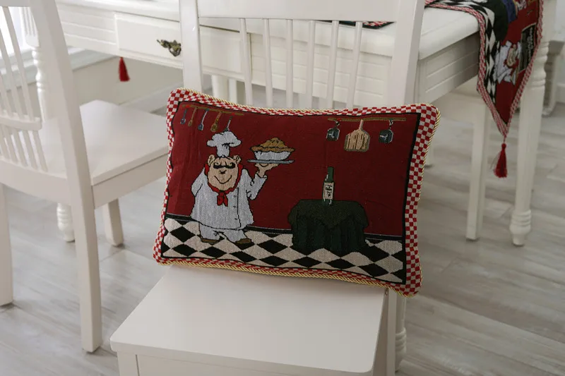 Mājas mīksta apdare plīts dekori galda karogu, Dzija krāsota mat Eiropas retro dinning galda segumu