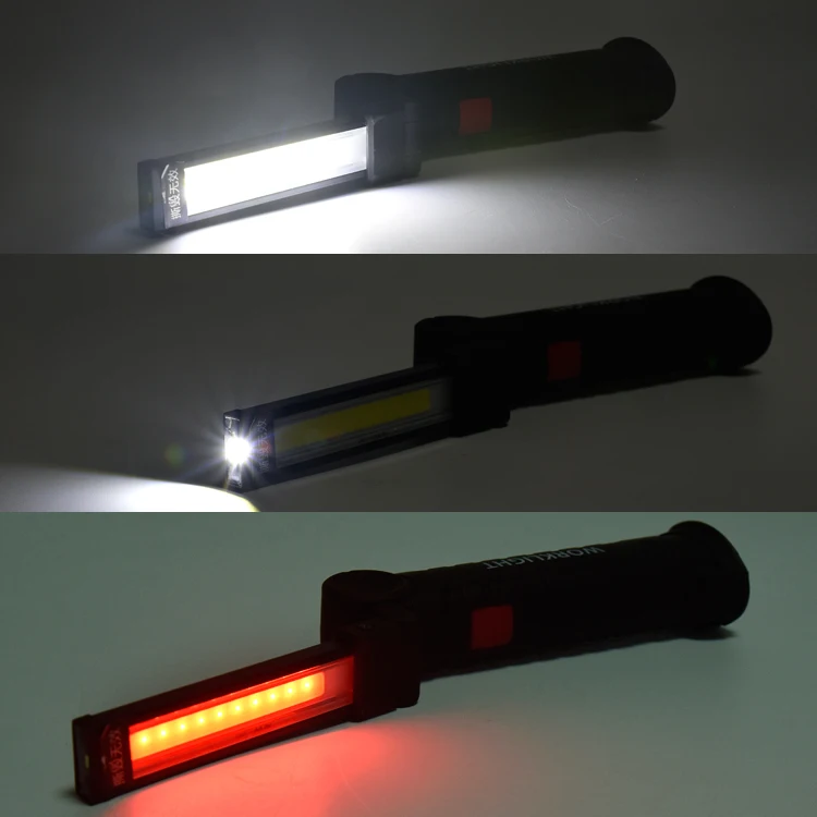 360Degree Rotācijas Multi-funkciju, USB Uzlādējams COB+LED Avārijas Bezvadu Worklight Salokāms Gaismas Ar Magnētu Un Āķi