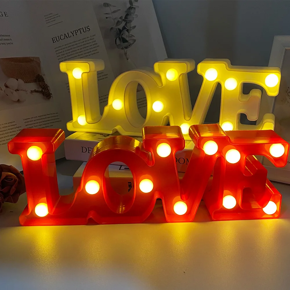 3D Mīlestību Sirdī LED Vēstuli, Lampas, Iekštelpu Dekoratīvās Zīme Nakts Gaismas Telts, Kāzu Dekori, Dāvanu Romantiska 3D LED Nakts Lampa