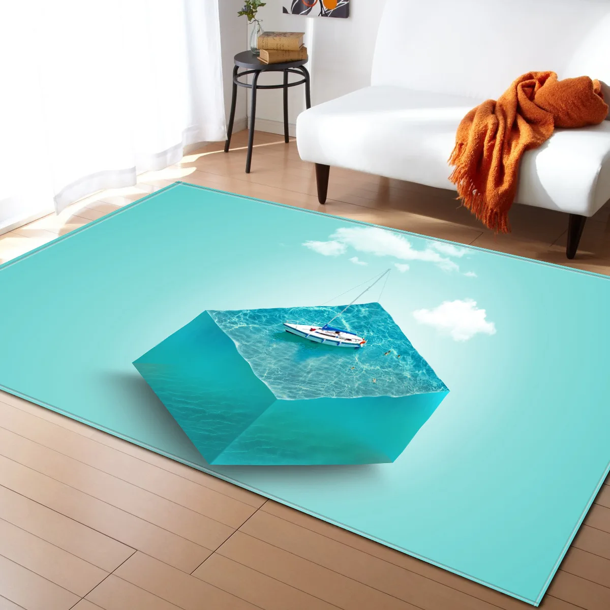 Nordic Style Ģeometrisko Modeli, 3D Paklāju Liela viesistaba, Guļamistaba, Tējas Galda Paklāju un Paklāju Taisnstūra Pretslīdes Grīdas Paklājs