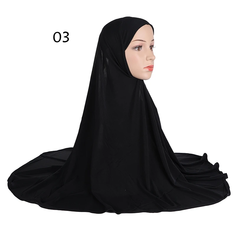 Islāma Cietā Turban Lūgšanu Šalle Hijab Musulmaņu Pilnu Pār Wrap Cepures Arābu Sieviešu Šalle Amira Cepure
