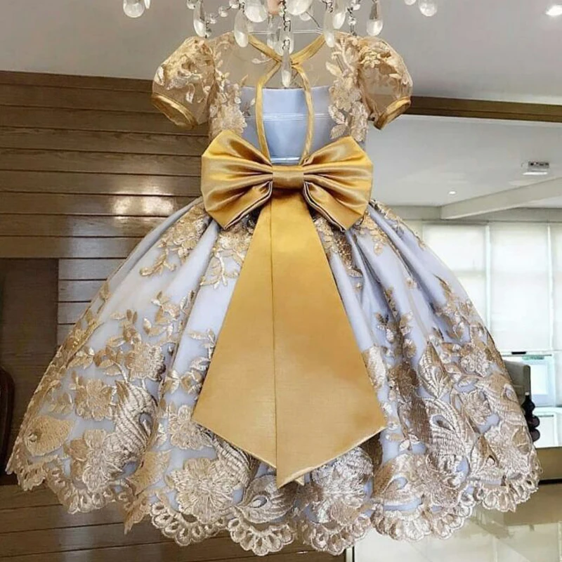 Baby Girl Apģērbu Izšūšana Puķu Princese Kleitas Sarkanu Priekšgala Dzimšanas dienu Tutu Bērniem Ziemassvētku Kostīms no 4 līdz 10 Gadiem Vestido